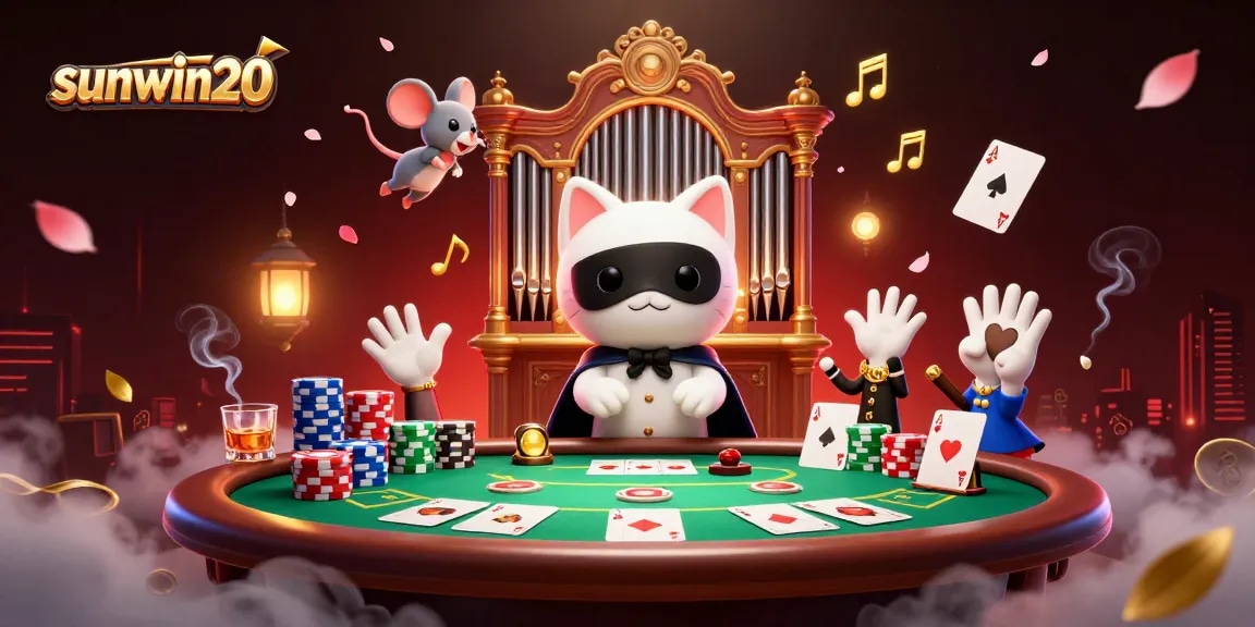 Engage in thrilling poker with sunwin20 at our vibrant casino featuring lively characters and gameplay.