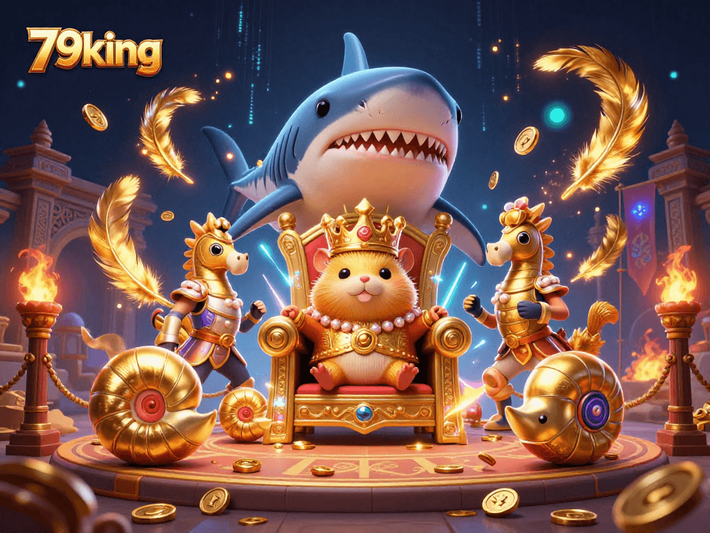 Experience thrilling gameplay at 79king with our cartoon casino-inspired scene full of excitement.