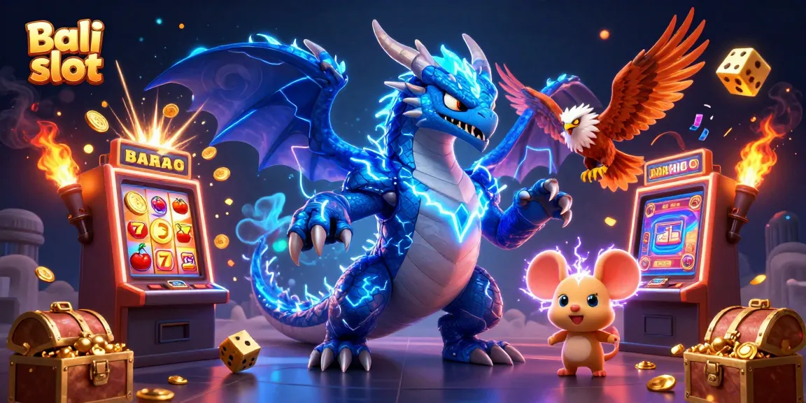 Experience the excitement of Bali slot with a vivid 3D illustration featuring dynamic casino elements.
