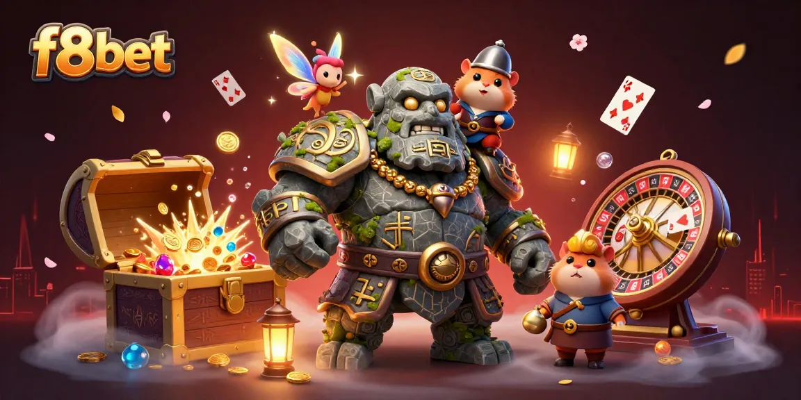Engage with f8bet's vibrant casino world, featuring dynamic gaming elements and enchanting characters.