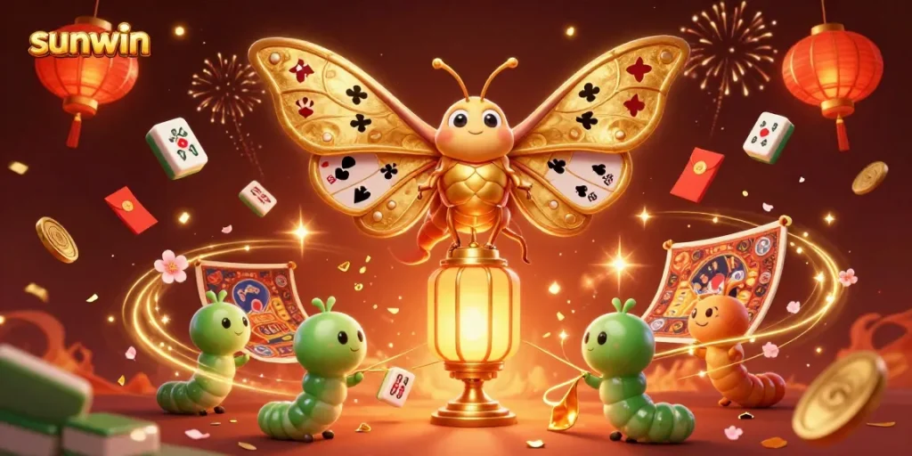 Experience the excitement of sunwin interwoven with majestic moths and vibrant casino elements