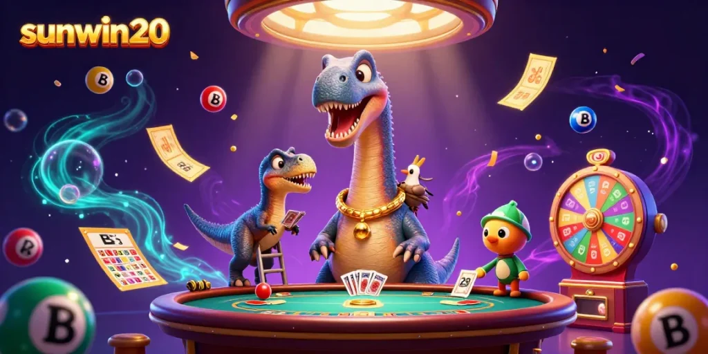 Win big at sunwin20 with vibrant casino energy featuring fun characters and dynamic game elements.